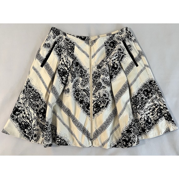 Anthropologie Edme & Esyllte Floral Print Skirt Zip Front‎ A-Line Cotton Sz 4 - Picture 1 of 9